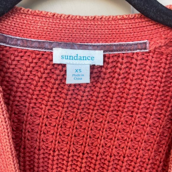 SUNDANCE Taylor Cardigan Chunky Muxed Cable Knit Rust Terracotta - Picture 4 of 5